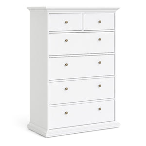 Paris White Chest of 6 Drawers - White Tree Furniture