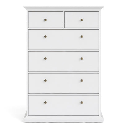 Paris White Chest of 6 Drawers - White Tree Furniture