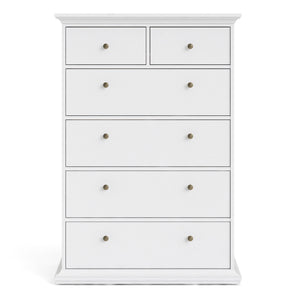 Paris White Chest of 6 Drawers - White Tree Furniture