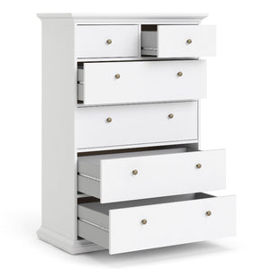 Paris White Chest of 6 Drawers - White Tree Furniture