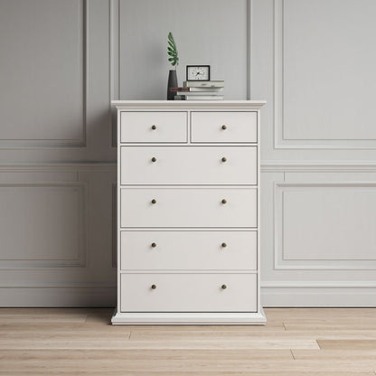 Paris White Chest of 6 Drawers - White Tree Furniture