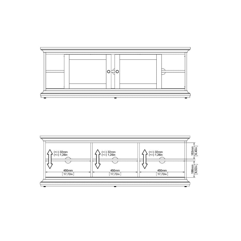 Paris White TV Unit w/ 2 Doors - White Tree Furniture