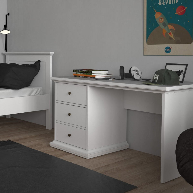 Paris White Desk - White Tree Furniture