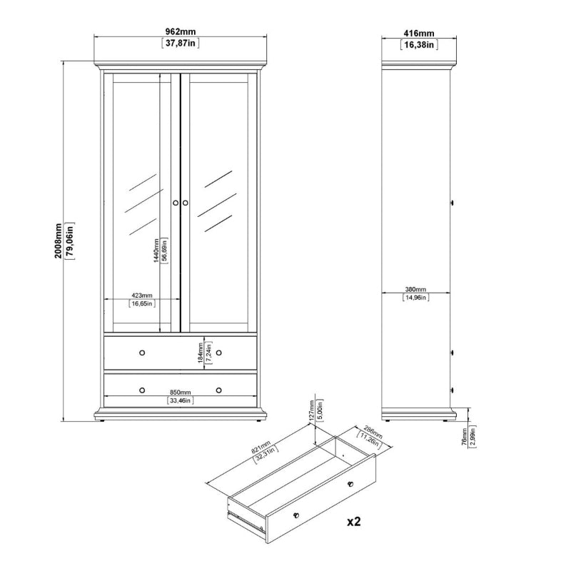 Paris White China Cabinet - White Tree Furniture