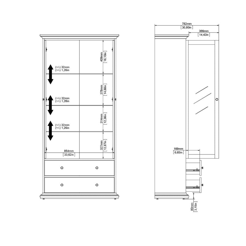 Paris White China Cabinet - White Tree Furniture