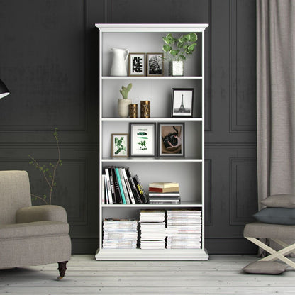 Paris Tall White Bookcase - White Tree Furniture