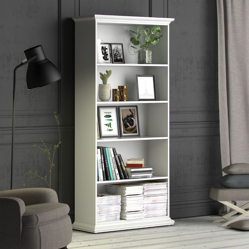 Paris Tall White Bookcase - White Tree Furniture