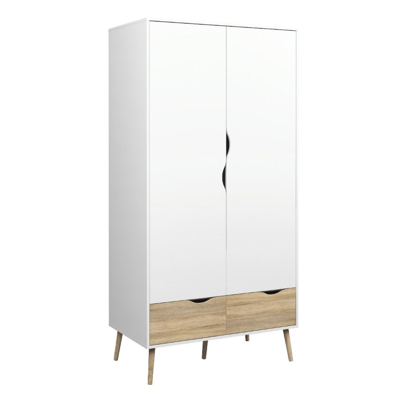 OLSO BEDROOM SET - Bedside + Drawer Chest + Double Wardrobe - White Tree Furniture