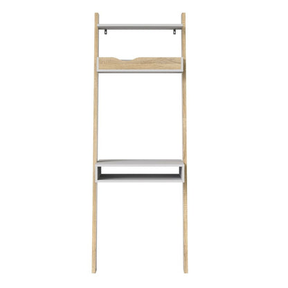 Oslo White & Oak Leaning Desk - White Tree Furniture