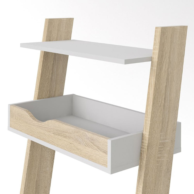 Oslo White & Oak Leaning Desk - White Tree Furniture