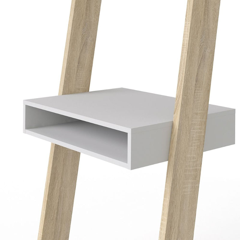 Oslo White & Oak Leaning Desk - White Tree Furniture