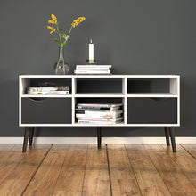 Oslo Wide TV Unit in White & Black Matt - White Tree Furniture