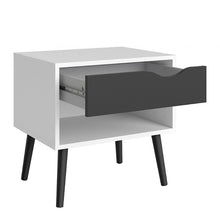 Oslo Bedside Table in White & Black Matt - White Tree Furniture