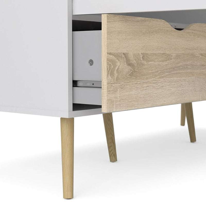 Oslo Triple Wardrobe in White & Oak - White Tree Furniture