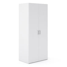 SPACE WHITE SET - Bedside + Drawer Chest + Double Wardrobe - White Tree Furniture