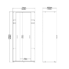 Space White Wardrobe w/ 2 Sliding Doors - White Tree Furniture