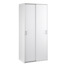 Space White Wardrobe w/ 2 Sliding Doors - White Tree Furniture