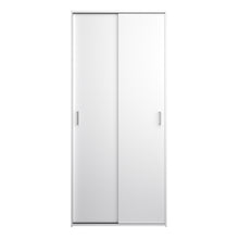 Space White Wardrobe w/ 2 Sliding Doors - White Tree Furniture