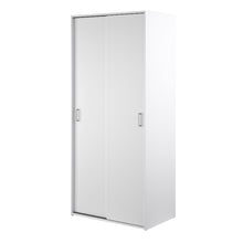 Space White Wardrobe w/ 2 Sliding Doors - White Tree Furniture