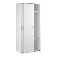 Space White Wardrobe w/ 2 Sliding Doors - White Tree Furniture