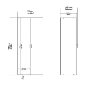 Space White Wardrobe w/ 2 Doors 1750 - White Tree Furniture