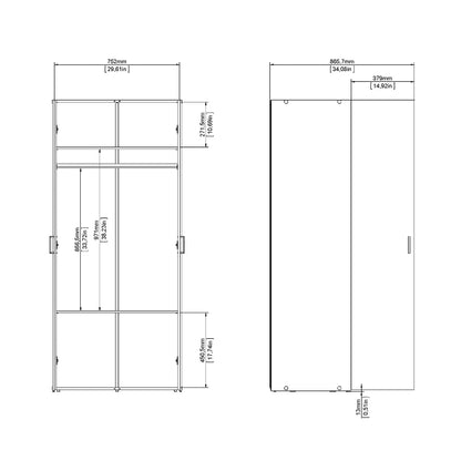 Space White Wardrobe w/ 2 Doors 1750 - White Tree Furniture