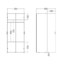 Space White Wardrobe w/ 2 Doors 1750 - White Tree Furniture