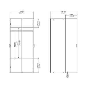 Space White Wardrobe w/ 2 Doors 1750 - White Tree Furniture