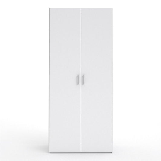 Space White Wardrobe w/ 2 Doors 1750 - White Tree Furniture