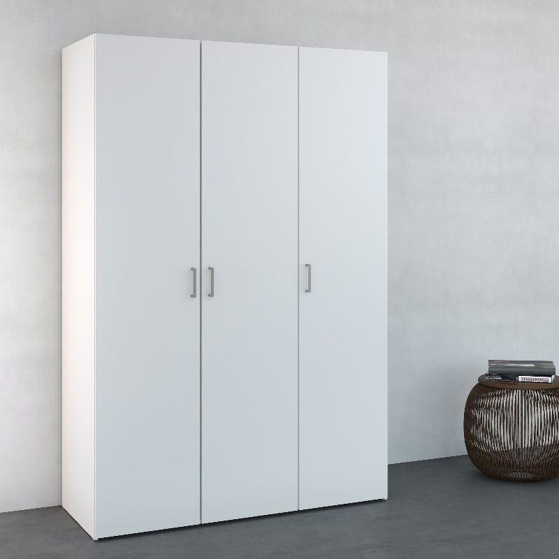 Space White Wardrobe w/ 3 Doors 1750 - White Tree Furniture