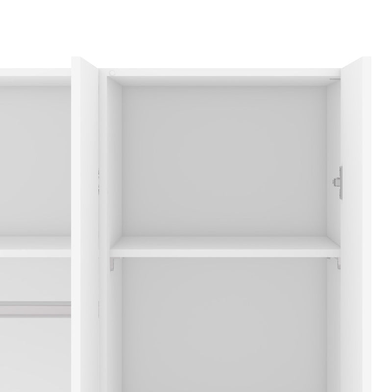 Space White Wardrobe w/ 3 Doors 1750 - White Tree Furniture