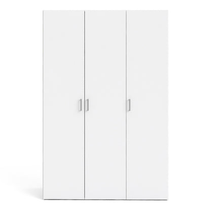 Space White Wardrobe w/ 3 Doors 1750 - White Tree Furniture