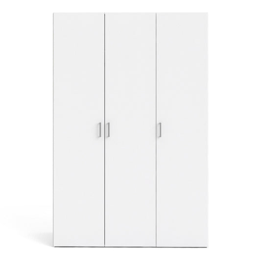 Space White Wardrobe w/ 3 Doors 1750 - White Tree Furniture