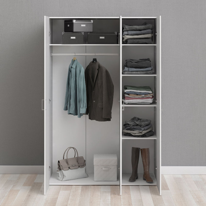 Space White Wardrobe w/ 3 Doors 1750 - White Tree Furniture