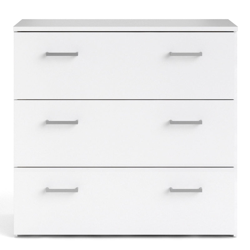 Space White Chest of 3 Drawers - White Tree Furniture