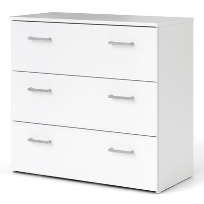 Space White Chest of 3 Drawers - White Tree Furniture