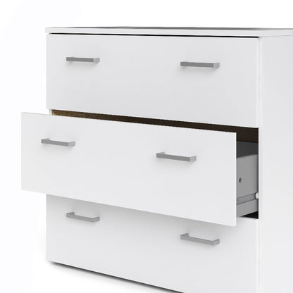 Space White Chest of 3 Drawers - White Tree Furniture