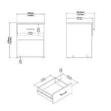 Space White Bedside Table w/ 1 Drawer - White Tree Furniture