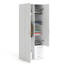 Space White Wardrobe w/ 2 Doors & 3 Drawers 2000 - White Tree Furniture