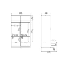 Line White & Concrete Wardrobe w/ 2 Sliding Doors & 2 Drawers - White Tree Furniture