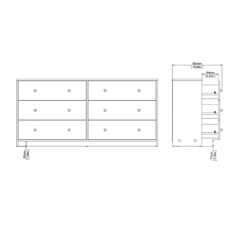 May White Chest w/ 6 Drawers - White Tree Furniture