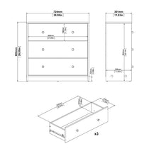 May White Chest w/ 3 Drawers - White Tree Furniture