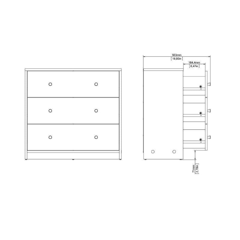 May White Chest w/ 3 Drawers - White Tree Furniture