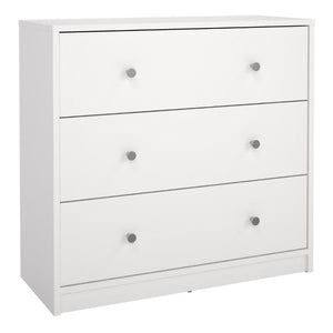 May White Chest w/ 3 Drawers - White Tree Furniture