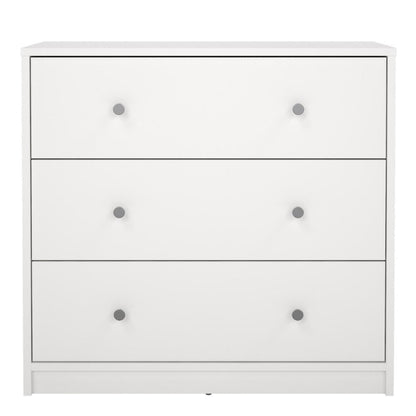 May White Chest w/ 3 Drawers - White Tree Furniture