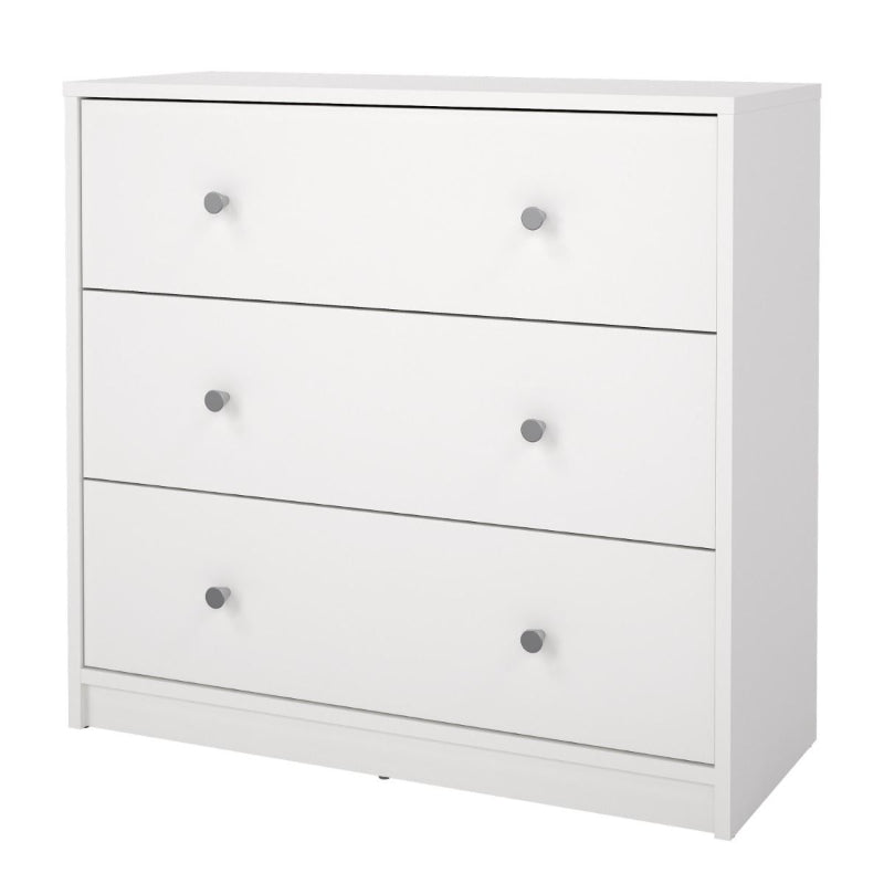 May White Chest w/ 3 Drawers - White Tree Furniture