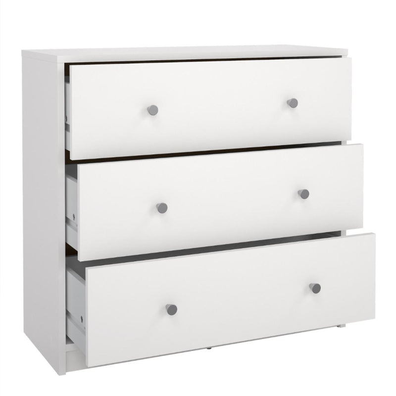 May White Chest w/ 3 Drawers - White Tree Furniture