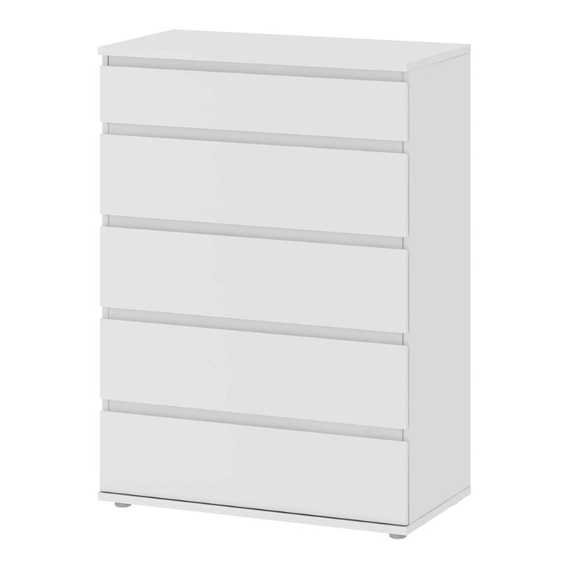 Nova White Chest of 5 Drawers - White Tree Furniture