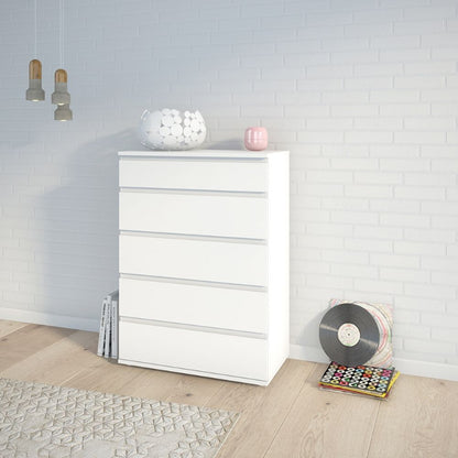 Nova White Chest of 5 Drawers - White Tree Furniture