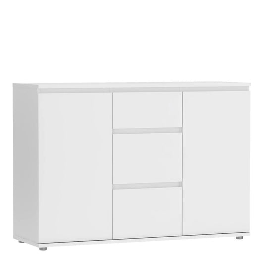 Nova White Sideboard w/ 3 Drawers & 2 Doors - White Tree Furniture